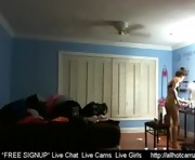 WEBCAM: Stripping On New Spinny Pole