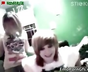 Nasty emo lesbians having fun on webcam