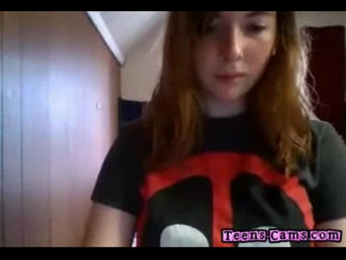 Sexy redheaded teen schoolgirl teases on webcam