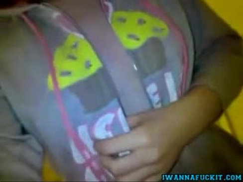 Petite teen with perfect tits teases on her webcam