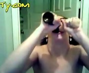 Hot teen gags on dildos on webcam