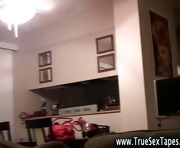 Guy films his naked girlfriend around the house